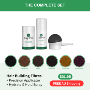 LujoFill Full Kit — Hair Fibres + Applicator + Hold Spray